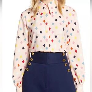 Halogen x Atlantic Pacific diamond print shirt